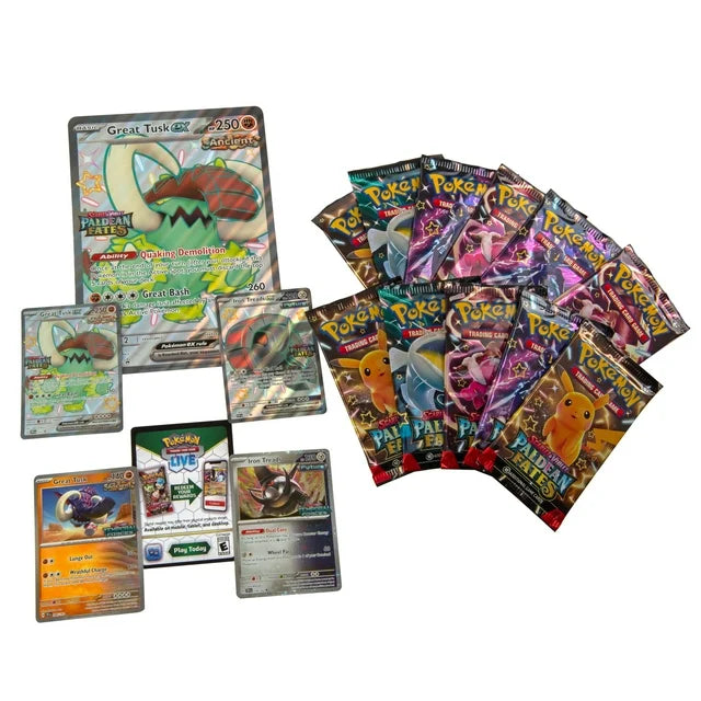 Pokémon Paldean Fates Great Tusk ex and Iron Treads ex foil promos