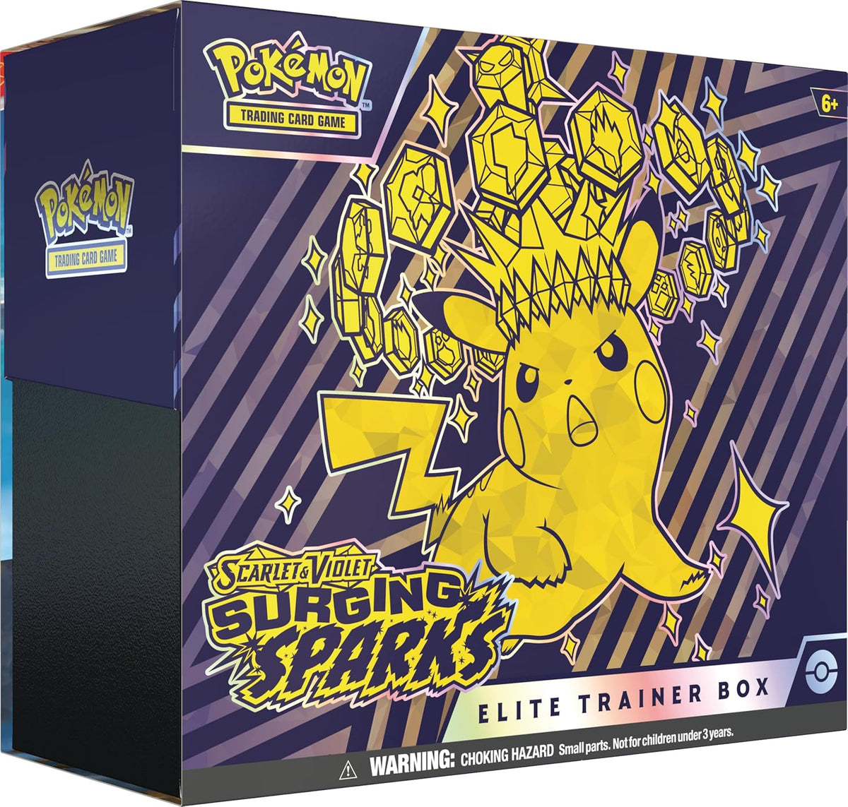 Pokémon Surging Sparks Elite Trainer Box with 65 card sleeves