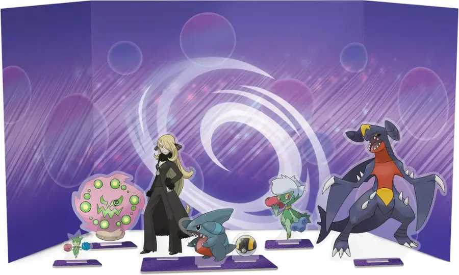 Pokémon TCG Cynthia’s Garchomp ex Premium Collection with promo cards, acrylic standees and booster packs