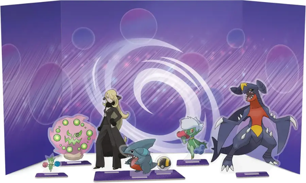 Pokémon TCG Cynthia’s Garchomp ex Premium Collection with promo cards, acrylic standees and booster packs