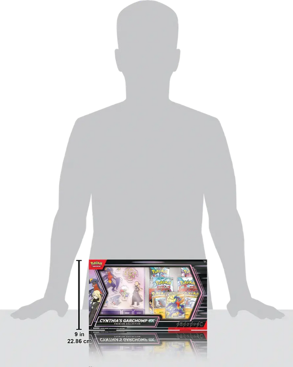 Pokémon TCG Cynthia’s Garchomp ex Premium Collection with promo cards, acrylic standees and booster packs