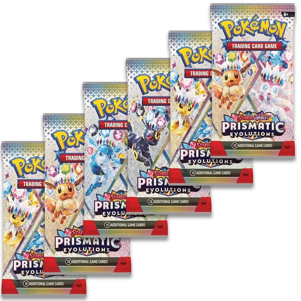 Pokémon TCG Scarlet & Violet Prismatic Evolutions Booster Bundle featuring Eevee and its Evolutions