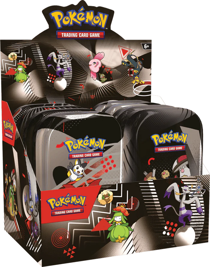 Pokémon TCG SV10.5 Unova Mini Tin with White Flare and Black Bolt packs, sticker card and random art card