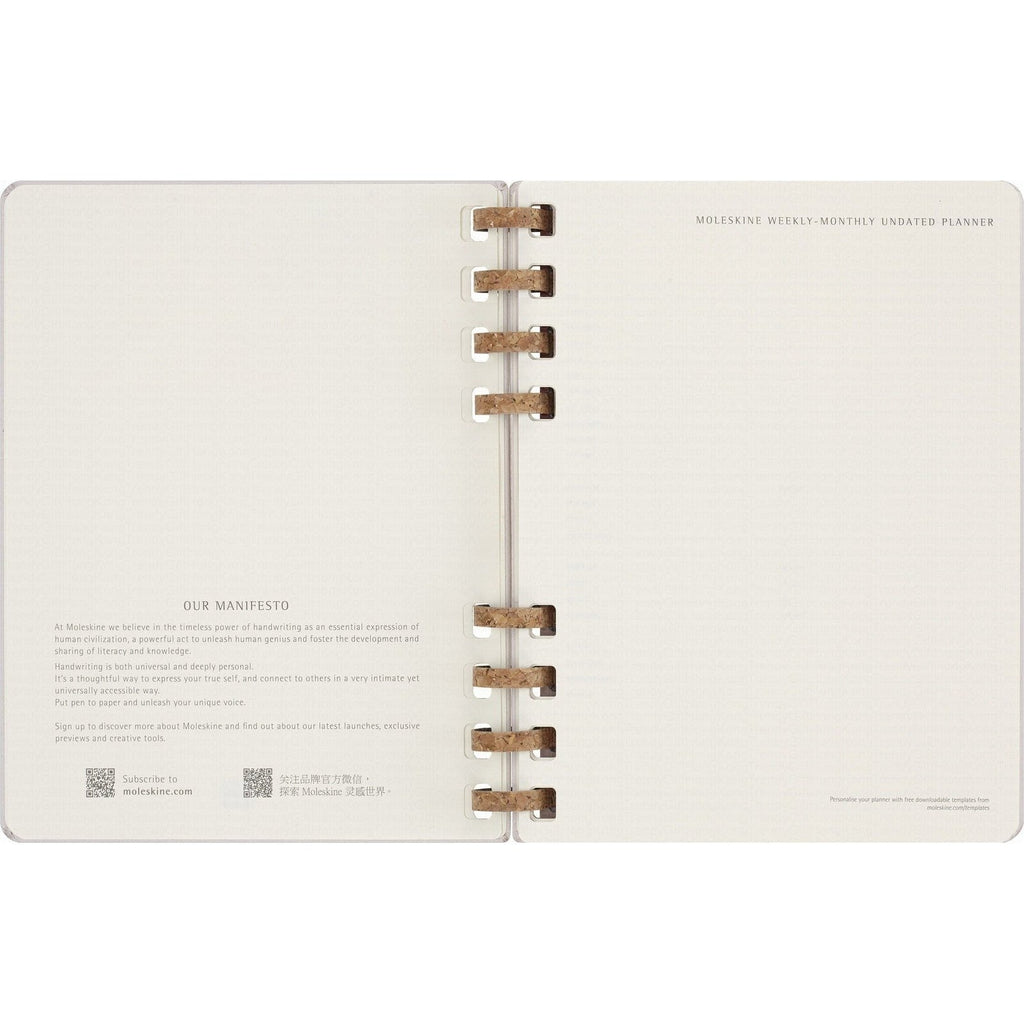 Moleskine Undated Spiral Planner - 12 Month Extra Large, Hard Cover 19 x 25 CM trendygifthk