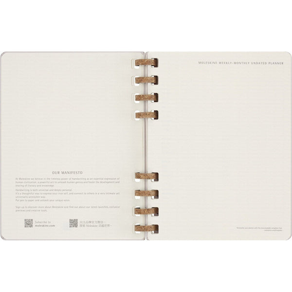 Moleskine Undated Spiral Planner - 12 Month Extra Large, Hard Cover 19 x 25 CM trendygifthk