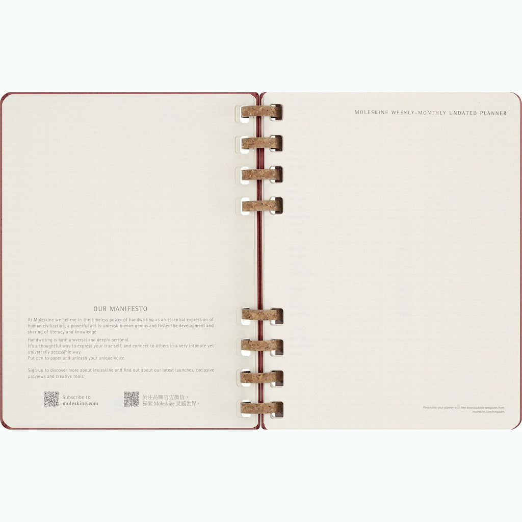 Moleskine Undated Spiral Planner - 12 Month Extra Large, Hard Cover 19 x 25 CM trendygifthk