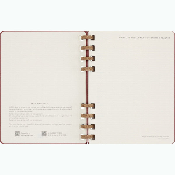 Moleskine Undated Spiral Planner - 12 Month Extra Large, Hard Cover 19 x 25 CM trendygifthk