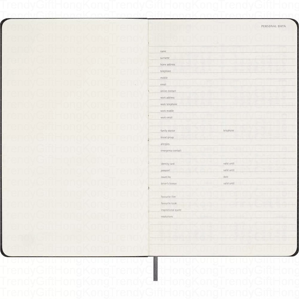 Moleskine Undated Weekly Planner - 12 Months - Large Hardcover 13 x 21 CM trendygifthk