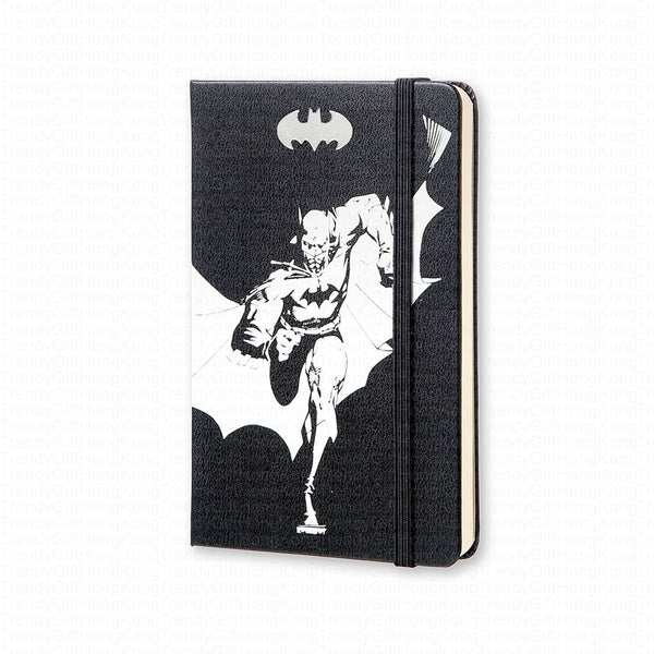 Alternate front view of the black Moleskine Batman notebook cover