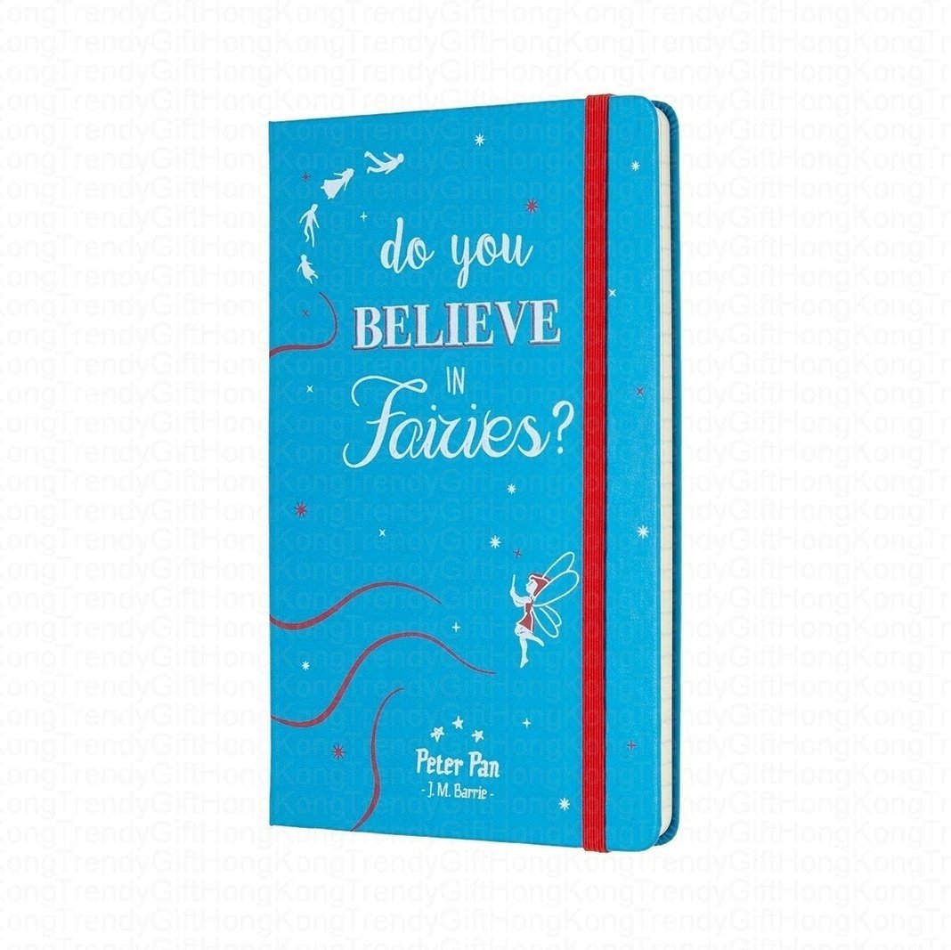 Moleskine Peter Pan 限量版橫線筆記本，主題封面與電影場景扉頁