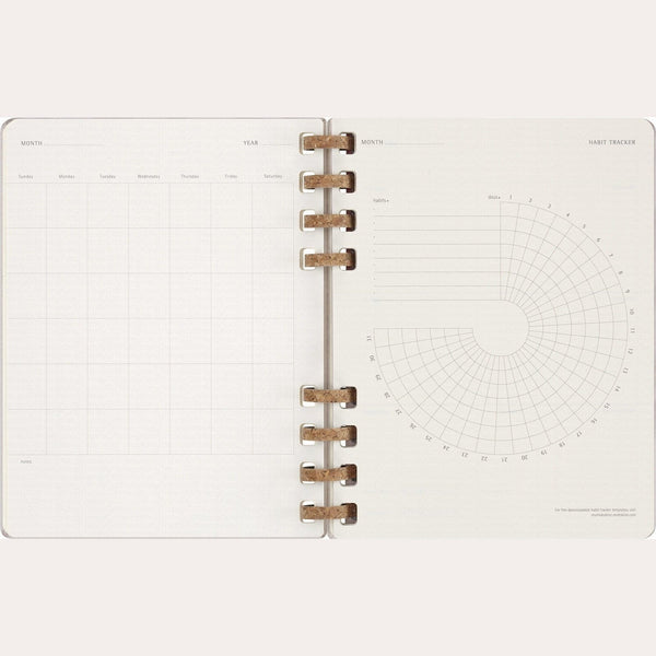 Moleskine 無日期 12 個月加大版螺旋計劃簿，硬面，19 × 25 厘米