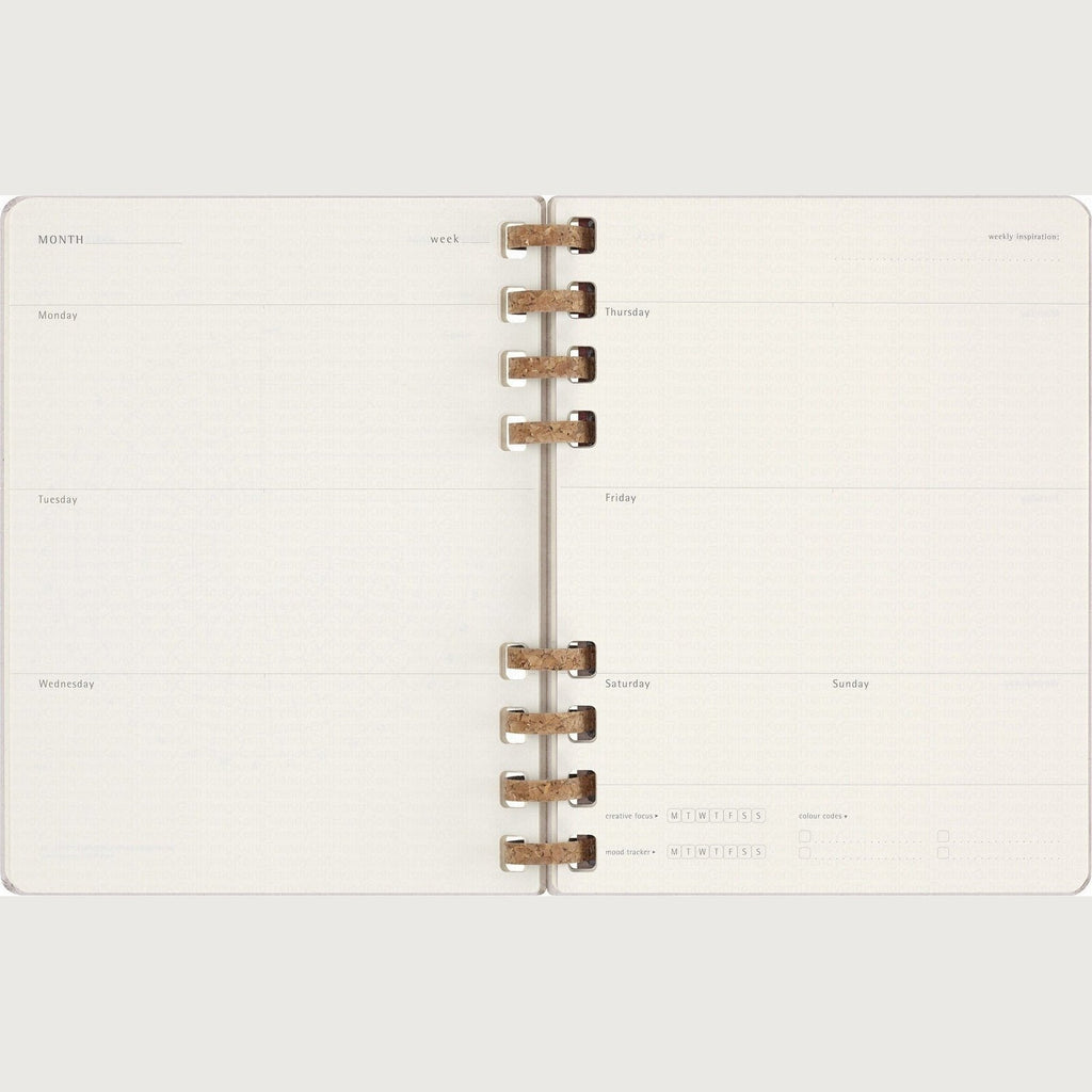 Moleskine 無日期 12 個月加大版螺旋計劃簿，硬面，19 × 25 厘米