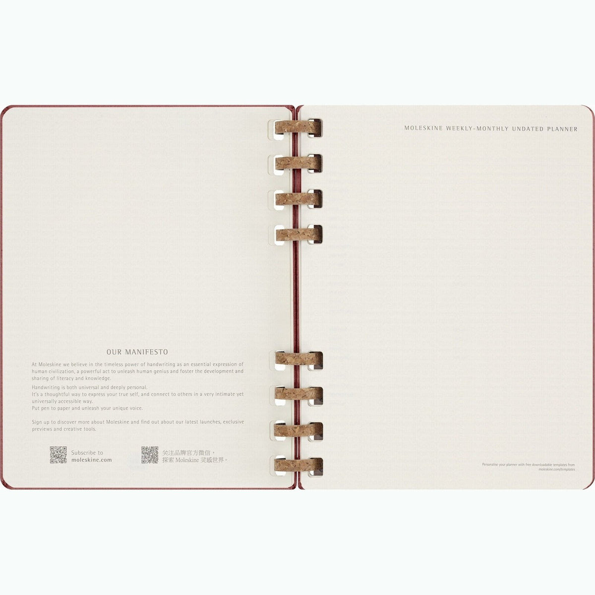 Moleskine 無日期 12 個月加大版螺旋計劃簿，硬面，19 × 25 厘米