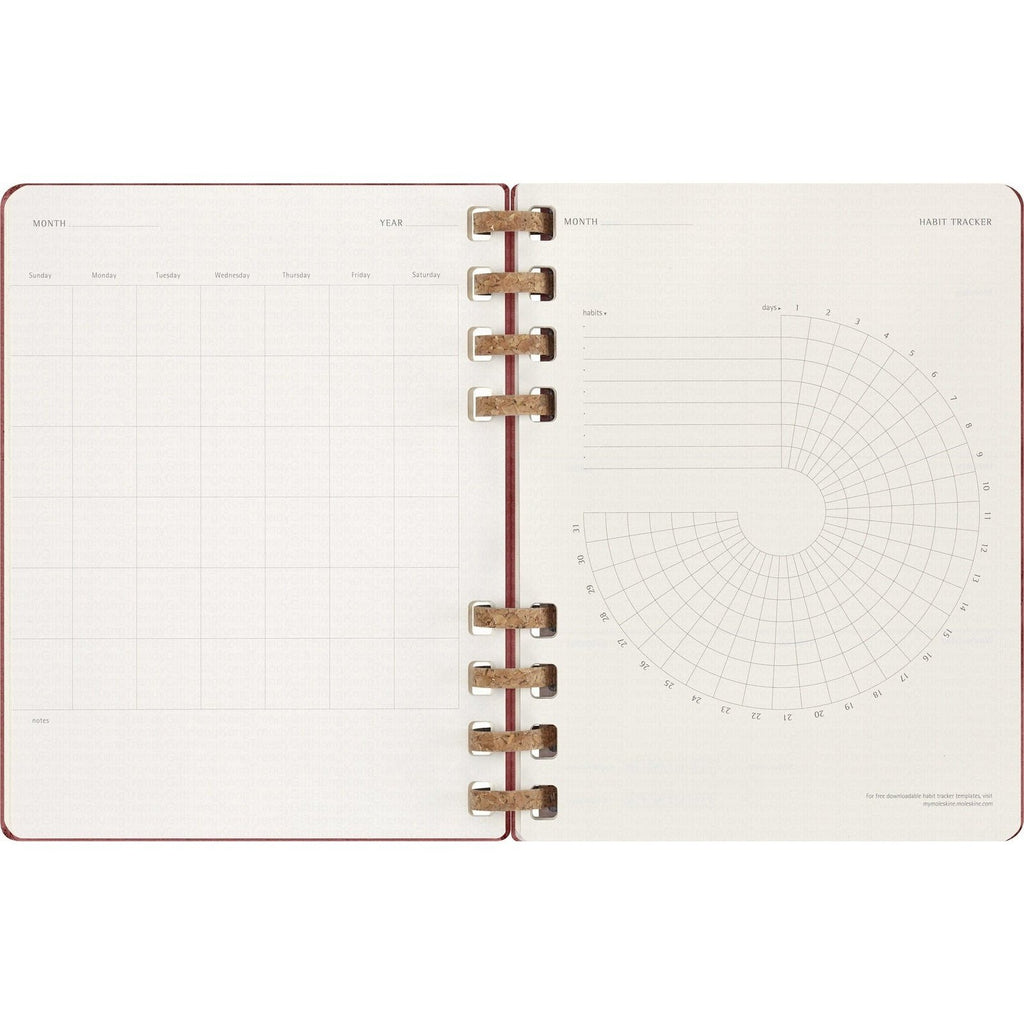 Moleskine 無日期 12 個月加大版螺旋計劃簿，硬面，19 × 25 厘米
