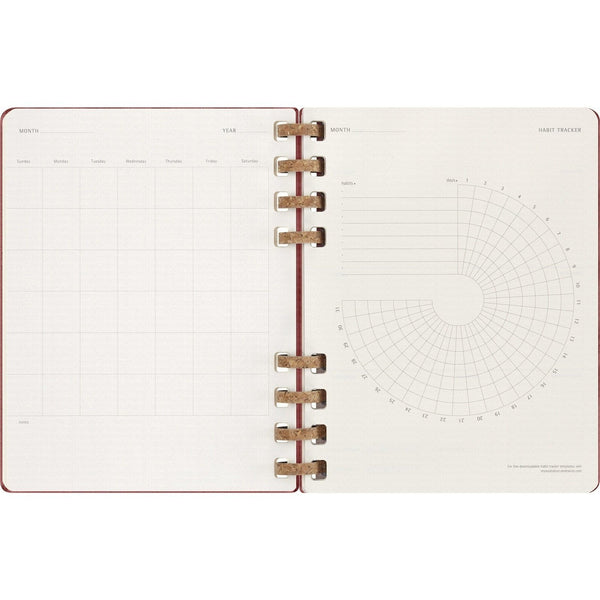Moleskine 無日期 12 個月加大版螺旋計劃簿，硬面，19 × 25 厘米